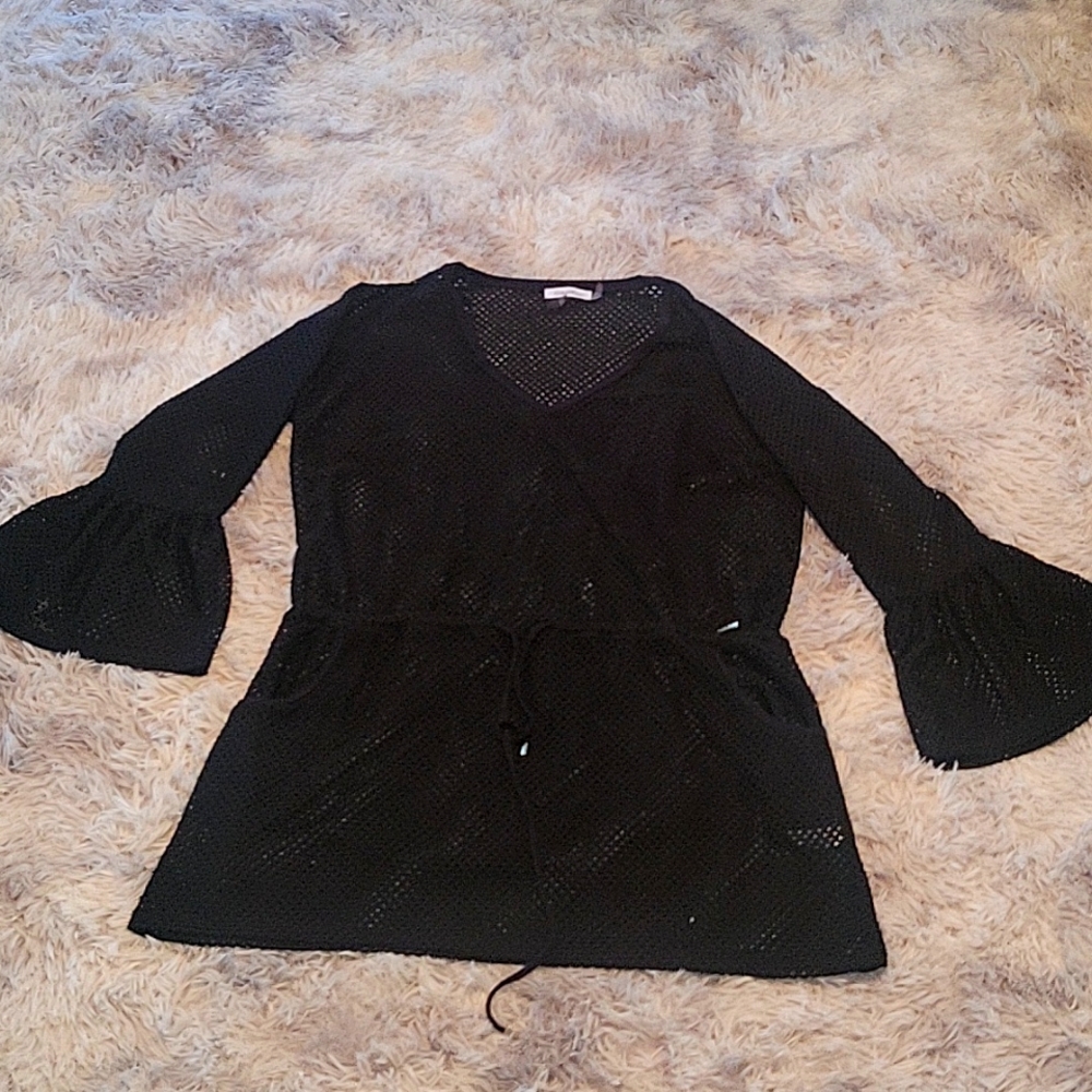 BLK MESH SWIM COVER UP